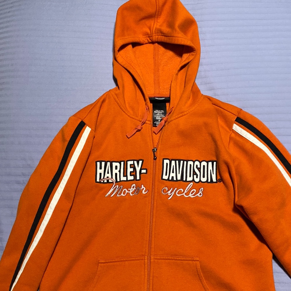 Harley-Davidson hooded full zip sweatshirt. Great used condition size XL.